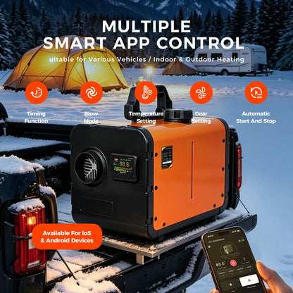 8KW 12V&24V&110-240V Diesel Air Heater With Bluetooth App,LCD Switch,24Hours Timing For Car Trailer Truck Diesel Parking Heater