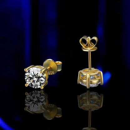 18K Plating Earrings S925 Sterling Silver D Color VVS1 Zircon Earring Stud for Women As Shinning As Diamond Wedding  Jewelry