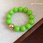 Multicolor Irregular Acrylic Beaded Bangles for Women Geometric Smudge String Bracelet Beach Vacation Style Couple Jewelry W