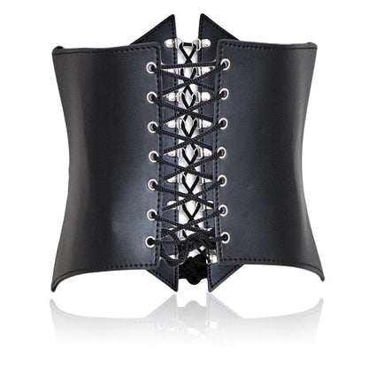 SM Slave Restraint Woman Waist Belt Couple BDSM Lace-up Waspie Corset Belts for Women Elastic Waist Belt Tied Retro Wide Belt