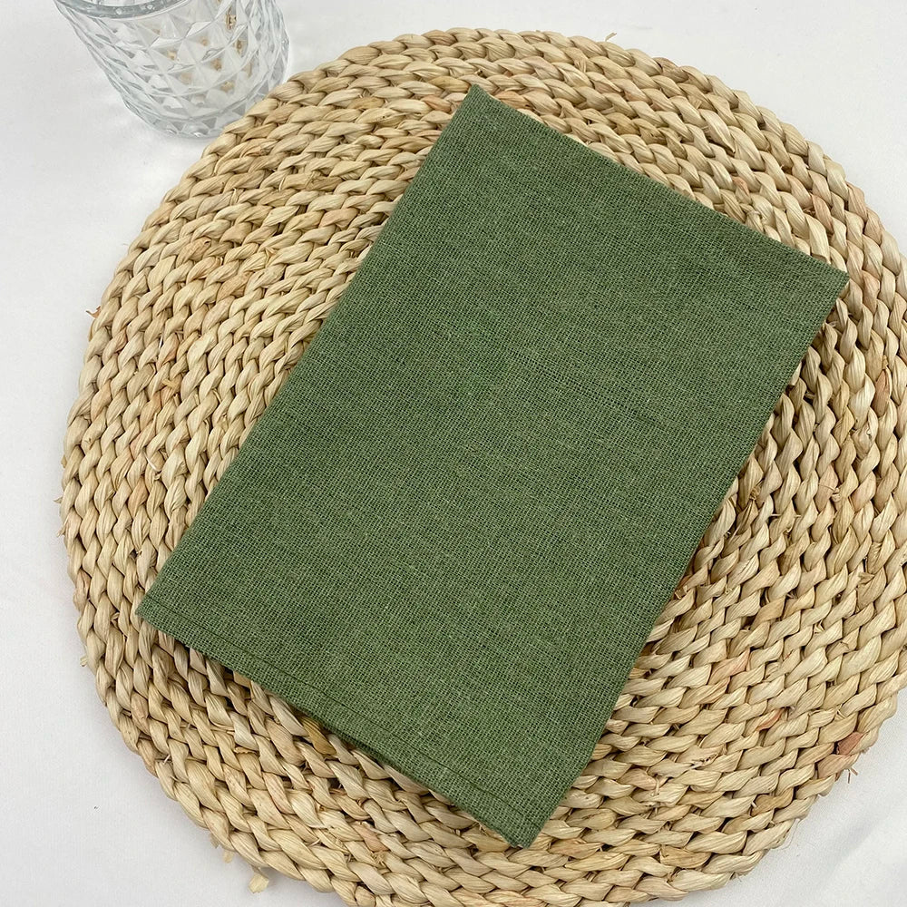 6pcs Cloth Napkins 30X45CM Orange Cotton Polyester Blend Kitchen Washable Dinner Reusable Napkins Wedding Party Table Decoration