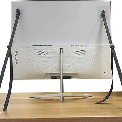 2 Pcs  Adjustable TV Safety Straps,No-Drill Adhesive Anti-Tip Furniture Anchors For Baby Proofing,Flat Screens Fix To Wall