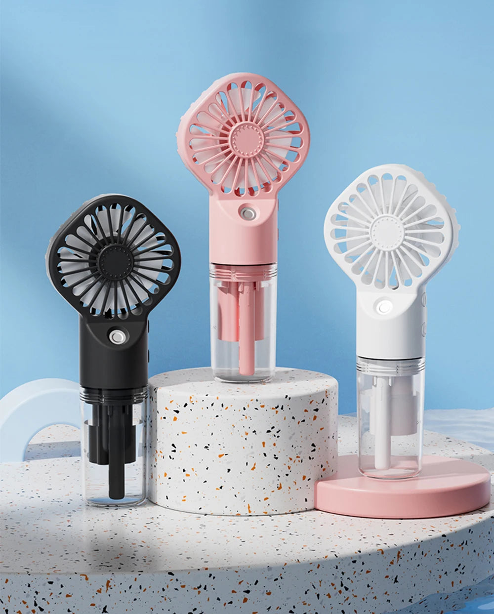 Portable Humidifier Fan Mini Water Mist Fan USB Rechargeable Handheld Fan Mist Spray Hand Fan Small Pocket Fan with Humidifier