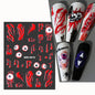 1sheet 5D Halloween Nail Stickers Pink/Green/Black Cartoon Pattern Nail Art Slider DIY For Sweet Cool Girl Cute Nail Decoration