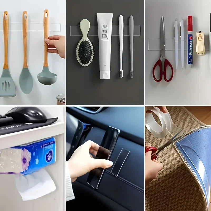 10m Nano Double-Sided Tape,Super Strong Waterproof Adhesive,Transparent No Residue for Plastic,Wood, Glass,Metal,Walls Bonding