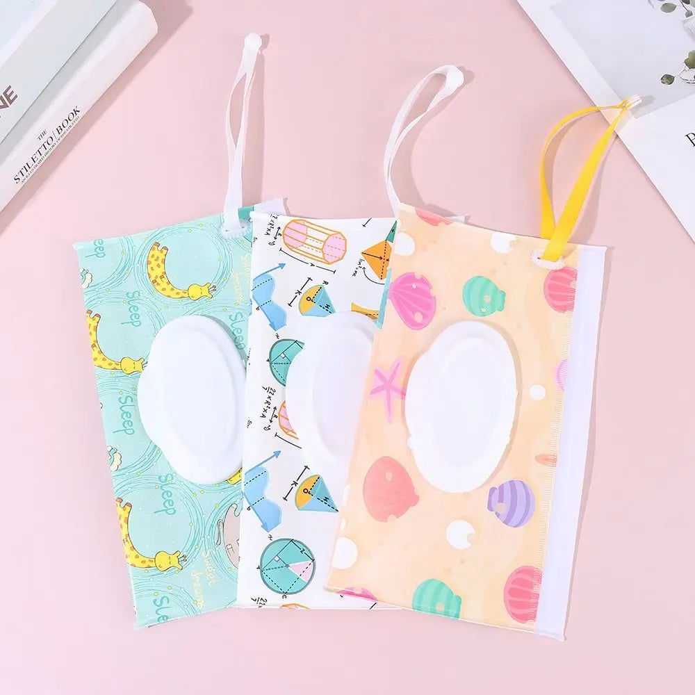 1Pc EVA Baby Wet Wipe Pouch Wipes Holder Case Flip Cover Snap-Strap Reusable Refillable Wet Wipe Bag Outdoor Useful Tissue Box