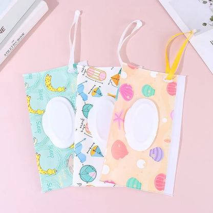 1Pc EVA Baby Wet Wipe Pouch Wipes Holder Case Flip Cover Snap-Strap Reusable Refillable Wet Wipe Bag Outdoor Useful Tissue Box