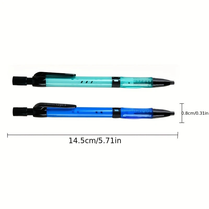 6Pcs/Set 2.0 Mm Automatic Pencil 4 Colors With Pencil Sharpener 2B Lead Writing Smooth Sketching Painting Writing Stationery