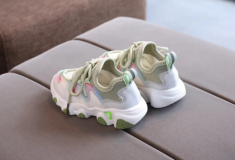 2022 Breathable Toddler Boy Sneakers Stretch Fabric Fashionable Baby Running Shoes Pink School Girl Sports Shoes Sneakers