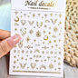 3D Metal Silver Flame Nails Stickers Gold Bronzing Stripe Lines Sliders Design Manicure French Nail Art Decoration Decal #Y2K