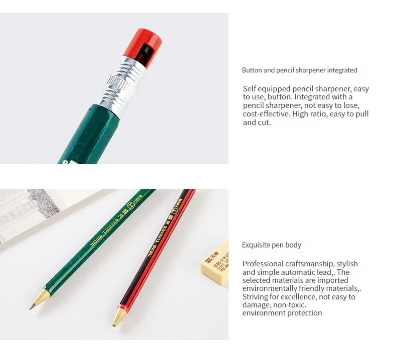 1-42Pcs Mechanical Pencils Set 2B 2.0mm Automatic Student Pencils with Sharpener Color Pencil Leads School Pens Cute Stationery
