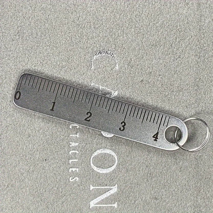 stainless steel mini ruler with keychain - measuring tool for office and school supplies
