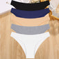 5PCS/Set Cotton Women's Panties Female Underwear Sexy Briefs Lingerie Smooth Comfortable Underpants Solid Color Pantys M-XXL