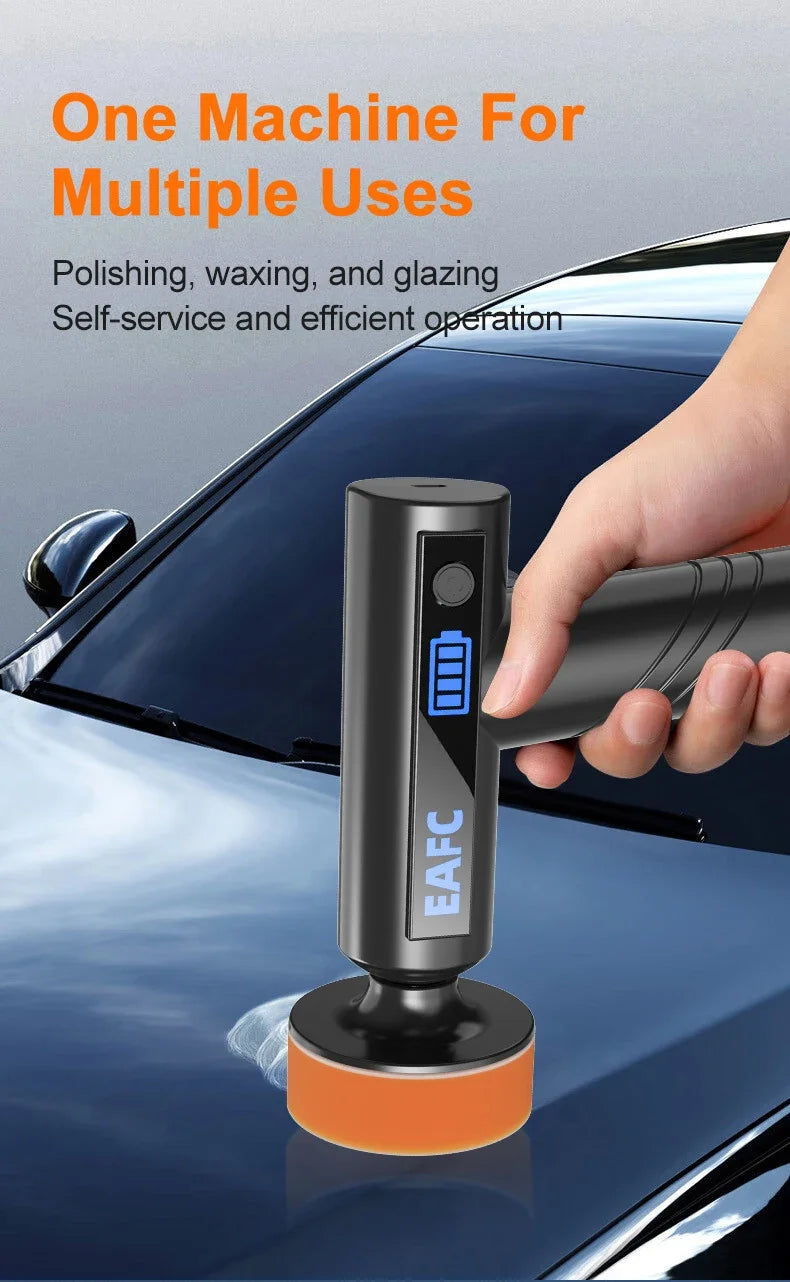 EAFC Car Polisher Handheld Wireless Polisher Glass Oil Film Remover Car Polishing Waxing Machine Power Tool for Car Body Cleanig Waxing Repair