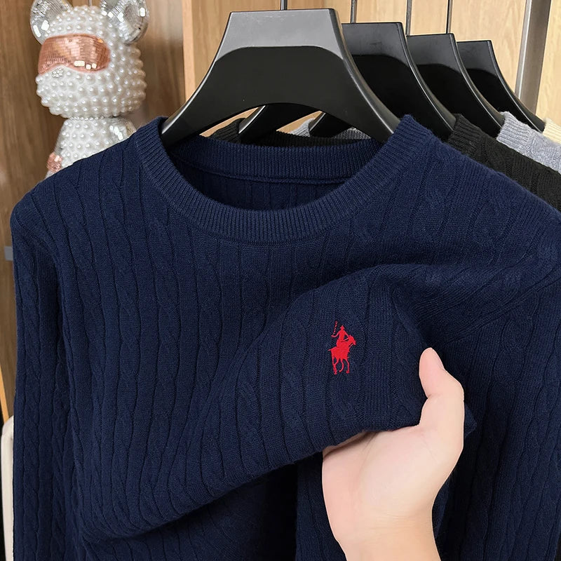 Designer Brand Pony Embroidery Fashion Sweater Men's Classic Paul Fashion Jacquard Autumn/Winter Round Neck Warm Knitted Pullove