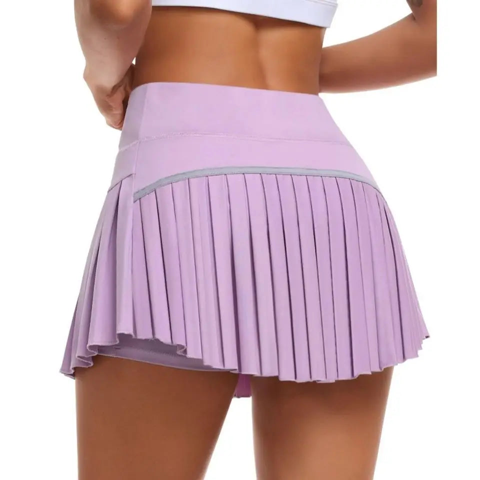 Fashion New Summer Sports Shorts Women Pleated Mini Skirt Anti Glare Short Skirt Running Outdoor Fitness Breathable Tennis Skirt