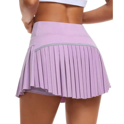 Fashion New Summer Sports Shorts Women Pleated Mini Skirt Anti Glare Short Skirt Running Outdoor Fitness Breathable Tennis Skirt