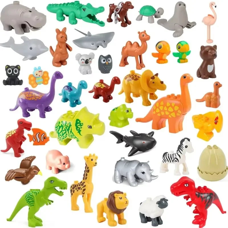 Building Block Toy Animal Series: Black Cat Dog Lion Tiger Elephant Children's Party Zoo Parent-child Interactive Holiday Gift