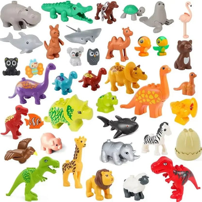 Building Block Toy Animal Series: Black Cat Dog Lion Tiger Elephant Children's Party Zoo Parent-child Interactive Holiday Gift