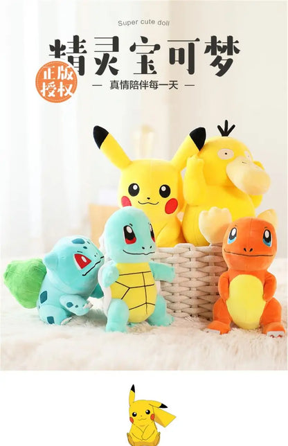 Pokemon Stuff Plush Toys Kawaii Pikachu Pichu Charmander Squirtle Psyduck Anime Soft Dolls Doll Kids Birthday Christmas Gift
