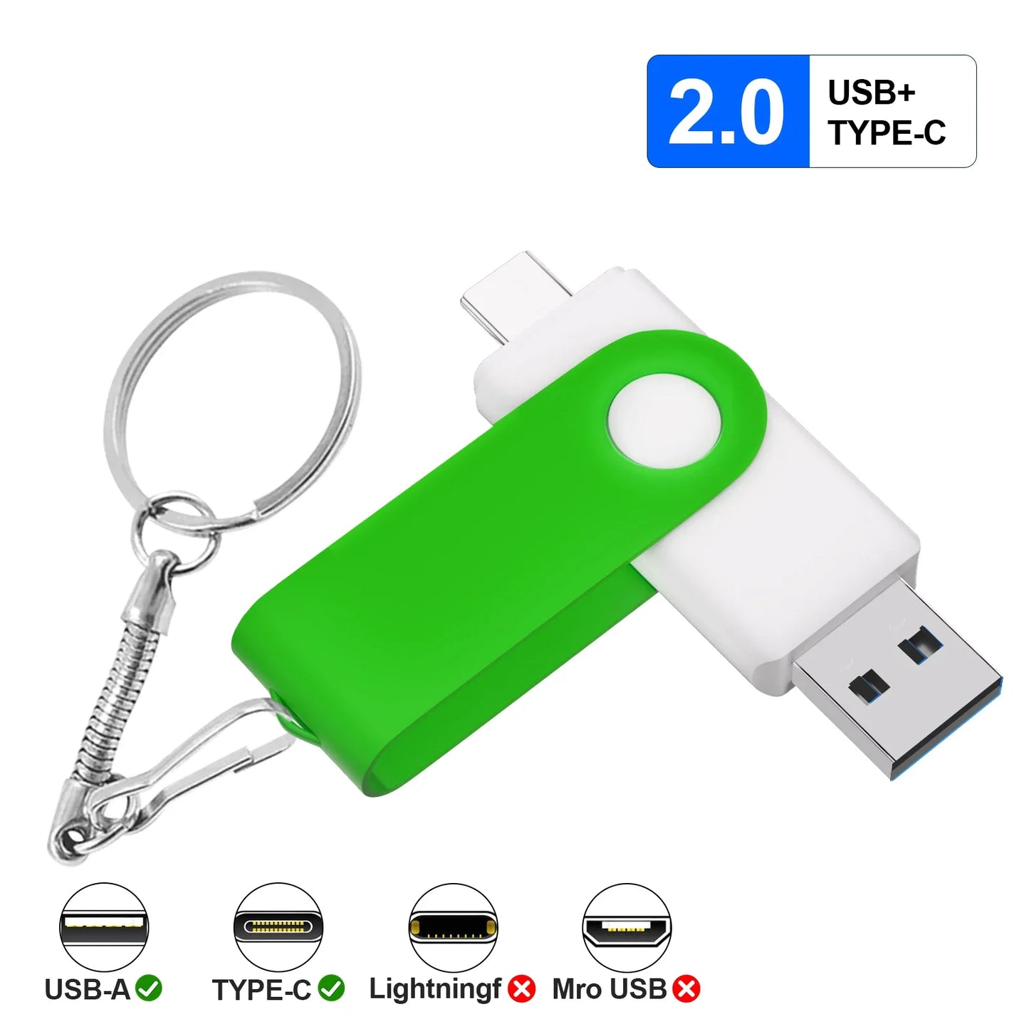 Free Custom Logo TYPE-C USB Flash Drive 128GB USB-C Pen Drive 64GB White Purple Memory Stick 32GB 16GB Pendrive Storage Device