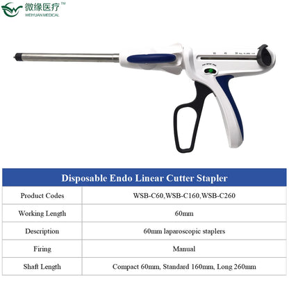 60mm Disposable Endo Linnear Cutter Stapler, Endoscopic Stapler, Veterinary Medical Instrument, Abdominal Surgery Equipment