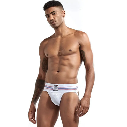 JOCKMAIL Men's Underwear Men Sexy Briefs Jockstrap Pouch Cuecas Man Cotton Panties Thongs Mesh Underpants Gay Slip Homme Srting