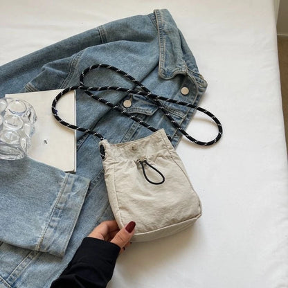 Nylon Crossbody Bag Soft Mini Phone Wallet Multifunctional Square Shoulder Bag Crossbody Purse Canvas Purse Messenger Bag