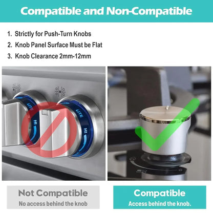 Stove Knob Locks Child Proof Safety Covers for Gas Burner Oven Knobs Includes Door Handle Guards for Complete Home Protection