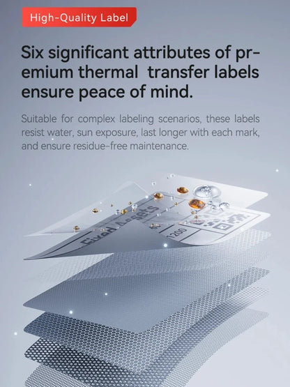 Niimbot M2/M3 Silver Label  Heat Transfer Print Paper Fixed Asset Sticker Office Equipment Laser Silver Self-adhesive