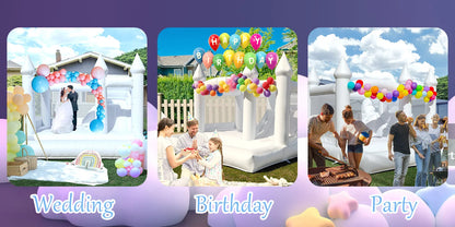 4.5m Commercial PVC White Bounce House Inflatable Wedding Castle for Adult Kids Children's playground, children's toys