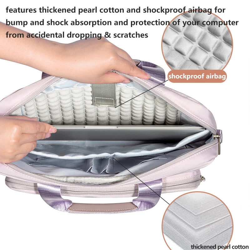 Laptop Shoulder Bag 13.3 15.6 inch for Women Notebook Briefcase Handbag for Macbook Pro 14 16 M4 M3 Air 15 Huawei Xiaomi Dell HP