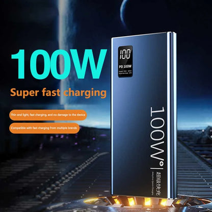 Lenovo 200000mAh Power Bank High Capacity 100W Super Fast Charging Portable External Battery With LED Digital Display For iphone