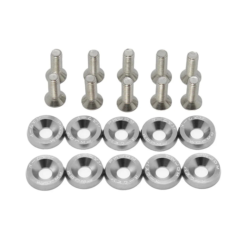 10 PCS M6 Car Modified Fasteners Fender Washer Bumper Engine Concave Screws Fender Washer License Plate Bolts Car Styling Gasket