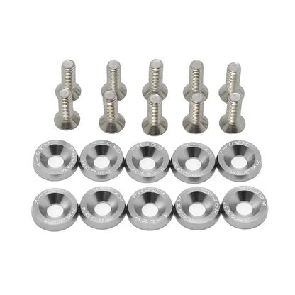 10 PCS M6 Car Modified Fasteners Fender Washer Bumper Engine Concave Screws Fender Washer License Plate Bolts Car Styling Gasket