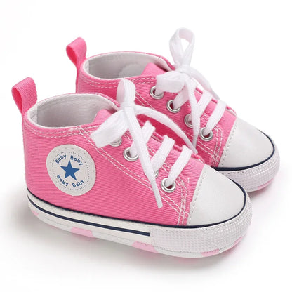 Print Star Sports Baby Canvas Classic Sneakers Newborn Baby Boys Girls First Walkers Shoes Infant Toddler Anti-slip Baby Shoes