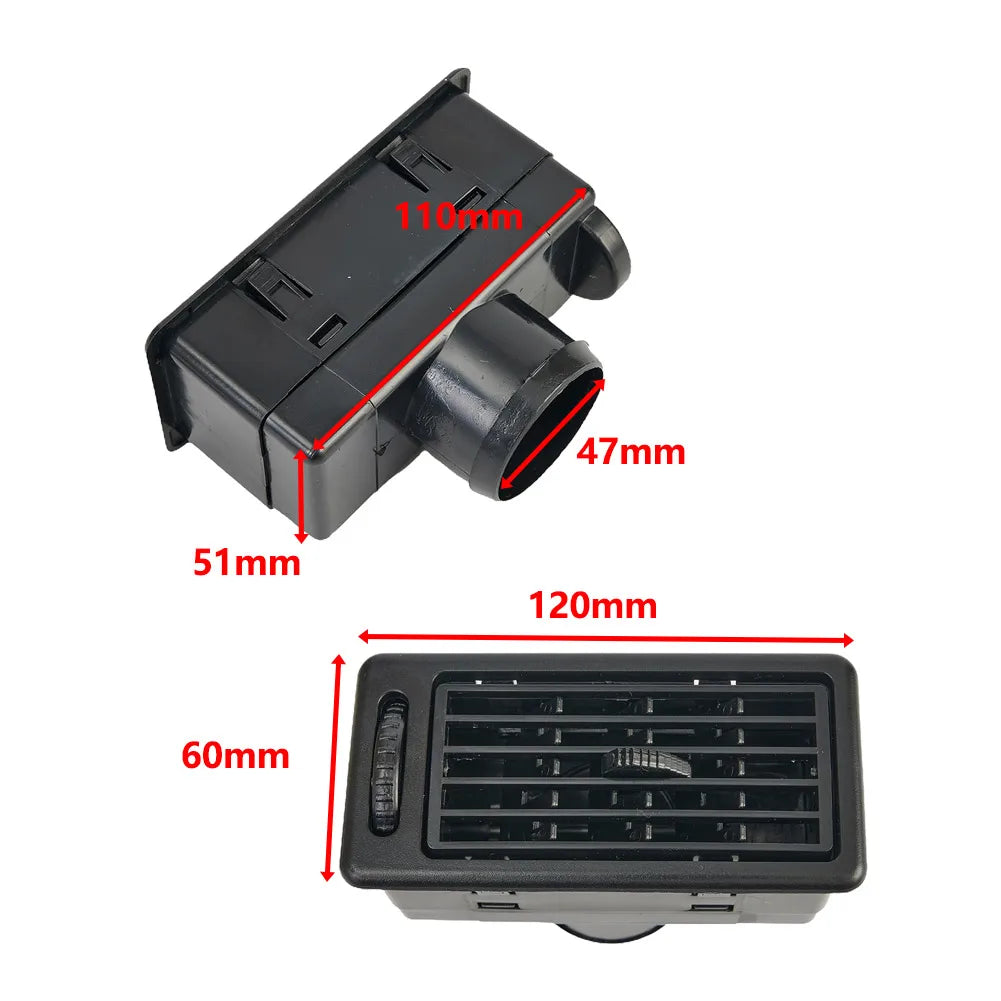Car Air Conditioning Vent Ventilation 120*60mm Car Trailer Heat AC Dash Ventilation Outlet Universal Center Console Air Outlet