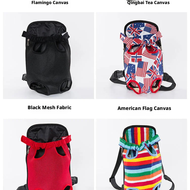 Breathable Pet Dog Cat Chest Carrier Backpack Hands-free Outdoor Travel Bag for Small Pets