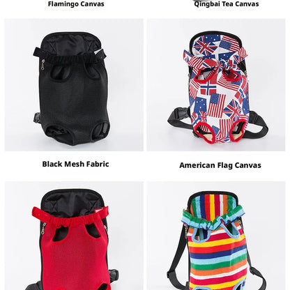 Breathable Pet Dog Cat Chest Carrier Backpack Hands-free Outdoor Travel Bag for Small Pets