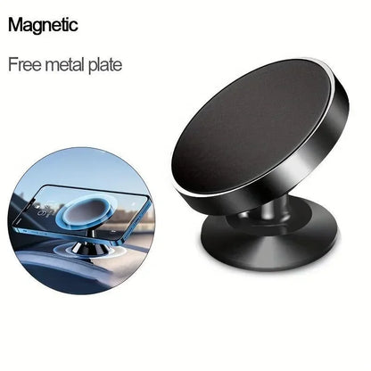 Metal Magnetic Car Phone Holder Magnet Mount Mobile Cell Phone Stand 360° Rotation Universal Cars Holder