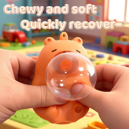 Cute Capybara Squishy Bubble Toy Keychain Decompression Pendant Bag Car Accessory Doll Small Gift for Relief Stress Squeeze Toys