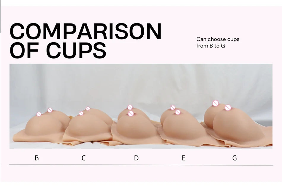 Silicone Breast Forms Fake Boobs Artifical Huge Chest CDEGH Cup for Crossdresser Transvestite Sissy Drag Queen