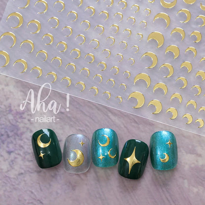 1pc Sliver Gold Star Nail Art Stickers Y2K Charms Self-Adhesive Sliders Laser White Chrome Gel Polish Decals Kawaii Accesories