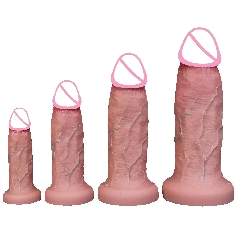 4Sizes Advanced Realistic Soft Dildo Big Thick Fake Penis Double Silicone Cock Woman Man Masturbation Suction Cup Anal Sex Toys