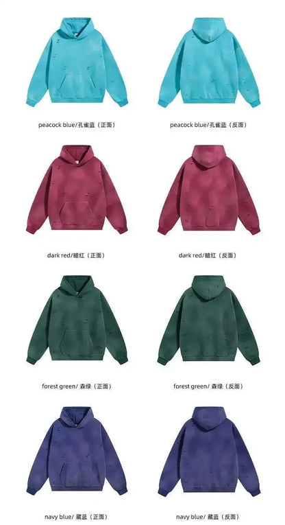 IEFB Washed Male Set Sweatshirt Sweatpants Splash-ink White Spray Dye Velvet Hoodies Autumn Spring New Trendy Male Wear 9W125