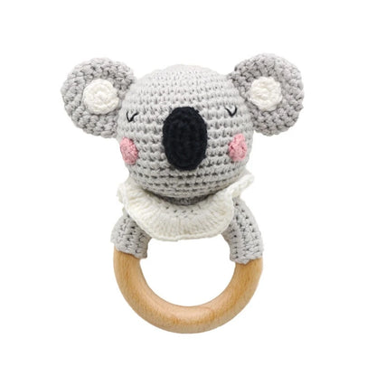 Baby Pacifier Clip Crochet Koalas Handbell Rattle Doll Teether Pacifier Chain Clips Set Dummy Chain Cartoon Teething Toy