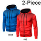 2023 Autumn and Winter New European and American Solid Color Fleece Sweater Pants Men's Casual Zipper Sports Hat Set