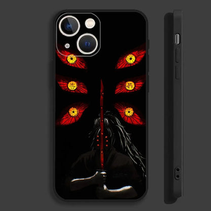 Cool K-Kokushibo Anime Phone Case For iPhone 16,15,14,13,12,11,Pro,Max,Plus,Mini,X,XS,XR,8,7,6,S,SE Soft Black Case