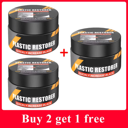 Car Plastic Restorer Crystal Clear Auto Interior Leather & Panel Renewal Wax Coating Agent Back To Black Gloss Car Wax Polish