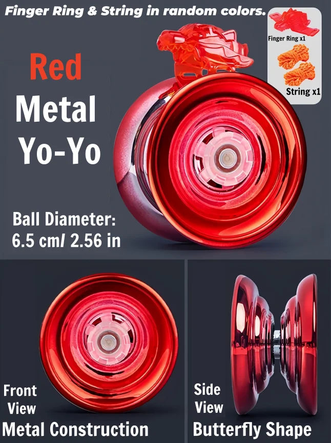 Professional Aluminum Metal Yoyo Ball for Children Beginners - Competitive Yoyoball with Accessories Suitable for Adults And Kid